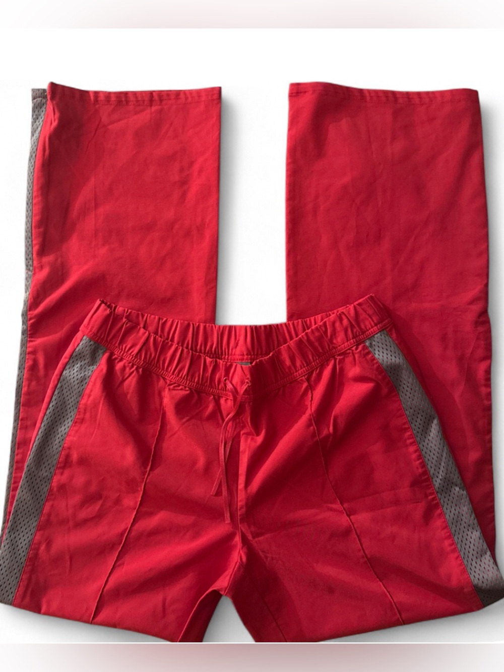Y2K sporty track pants w jersey mesh paneling